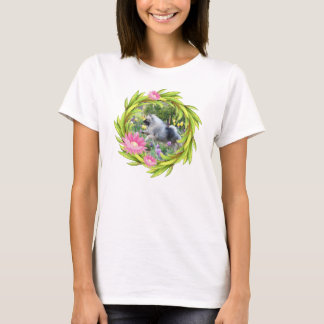 Camiseta Tshirt 2 do Keeshond das tulipas do primavera