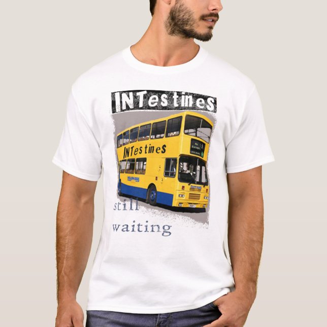 Camiseta Tshirt amarelo do ônibus dos intestinos (Frente)