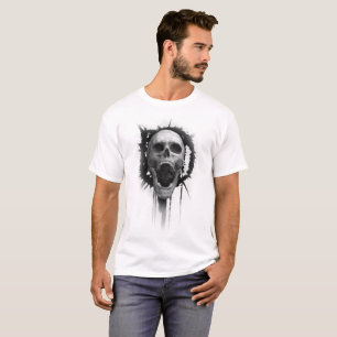 Camiseta Tshirt (branco) gritando do crânio