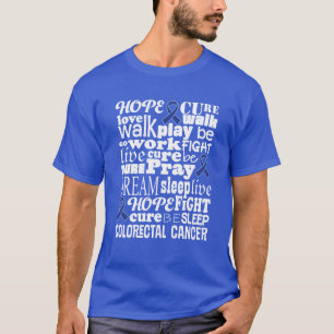 Camiseta Tshirt Colorectal do cancer da consciência do