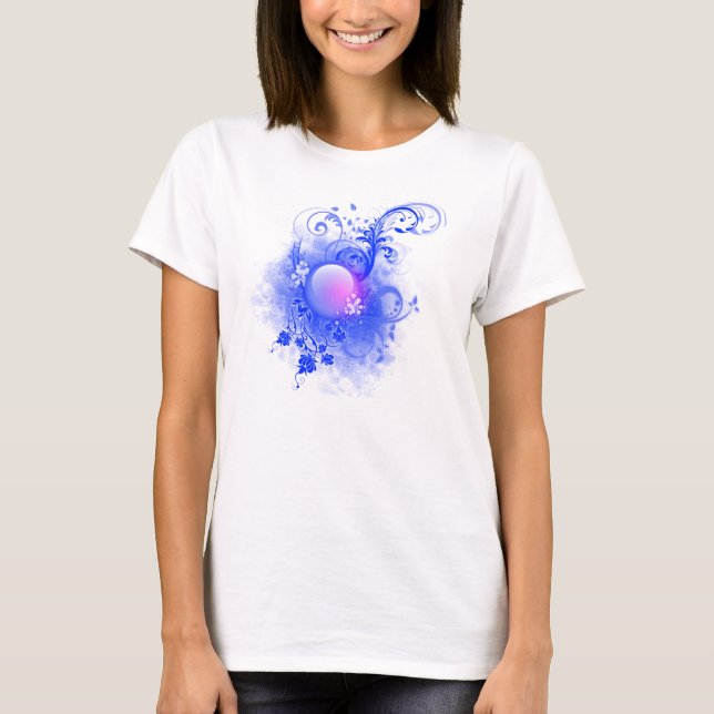 Camiseta Tshirt cor-de-rosa da esfera (Frente)