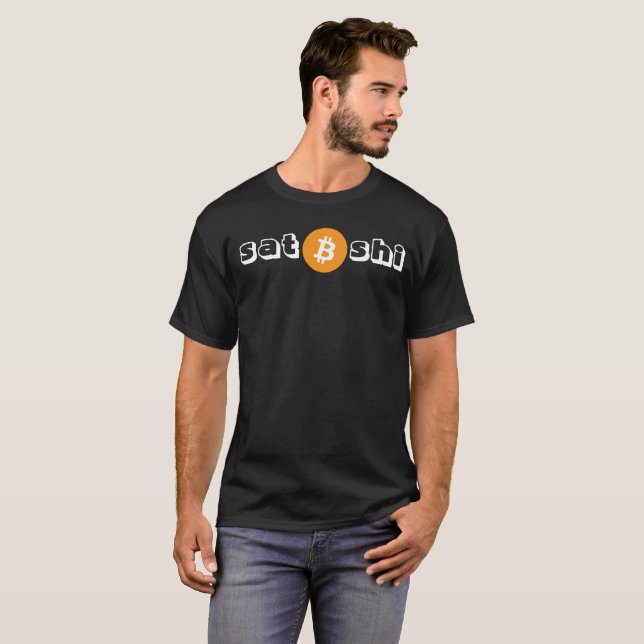 Camiseta Tshirt cripto de Satoshi Nakamoto do símbolo do (Frente Completa)