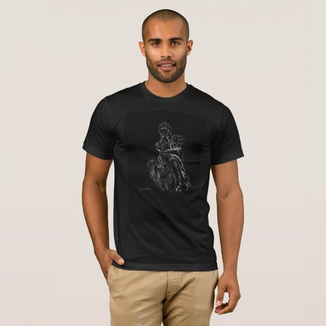 Camiseta tshirt da arte do pensador do rodin (Frente Completa)
