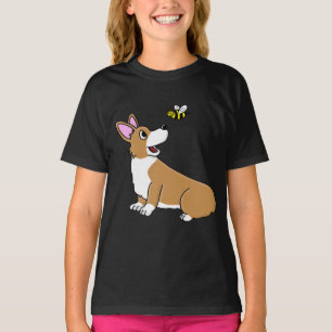 Camiseta TShirt da campainha da menina da abelha do Corgi