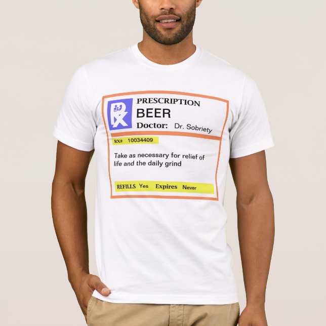 Camiseta Tshirt da cerveja dos homens engraçados (Frente)