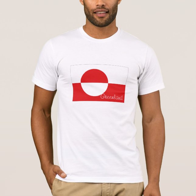 Camiseta Tshirt da lembrança da bandeira de Greenland (Frente)