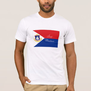 Camiseta Tshirt da lembrança da bandeira de Sint Marteen S