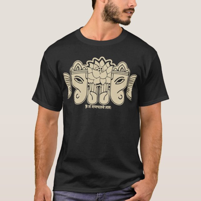 Camiseta Tshirt da mantra de Ganesh (Frente)