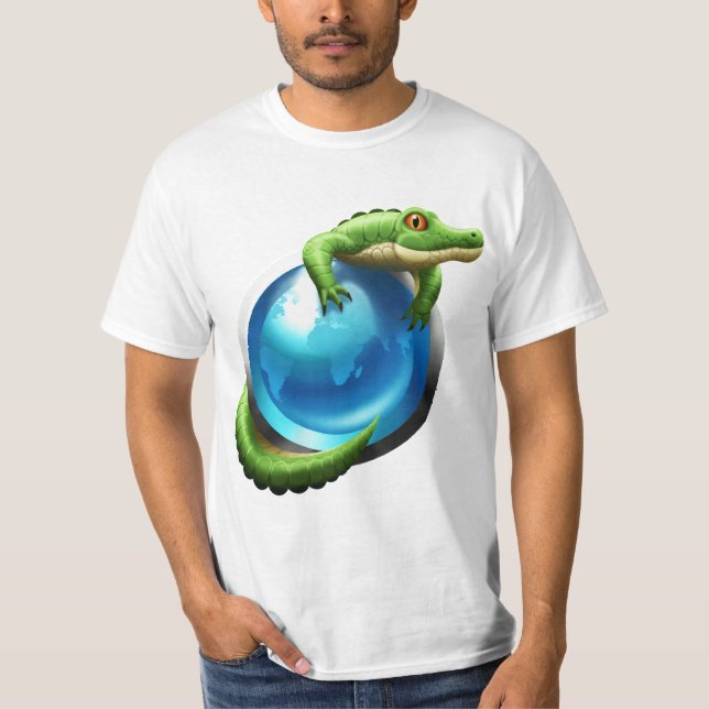 Camiseta Tshirt da mascote do jacaré de All2gethr (Frente)