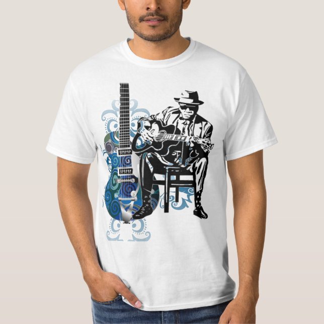 Camiseta tshirt da música da alma do homem da guitarra dos (Frente)