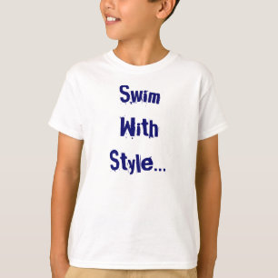 Camiseta Tshirt da natação dos miúdos do estilo livre