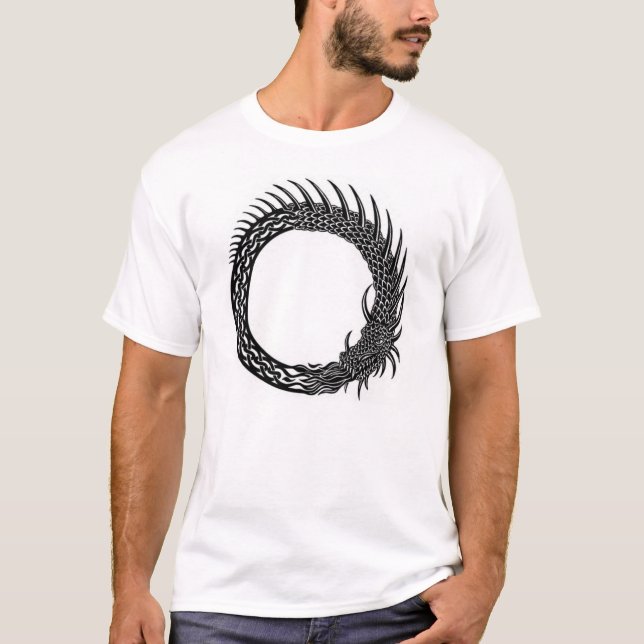 Camiseta Tshirt da serpente do mundo de Jormungandr (Frente)