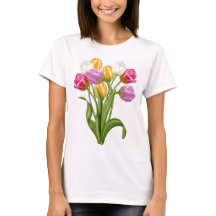 TShirt da tulipa para flores do primavera das