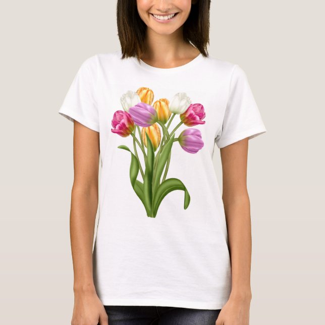 Camiseta TShirt da tulipa para flores do primavera das (Frente)