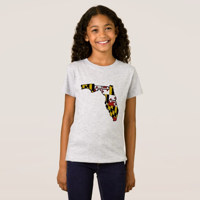 Camiseta Tshirt das meninas do esboço de Florida da (Frente Completa)