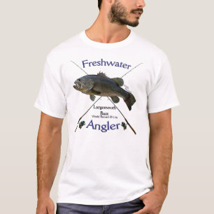 Camiseta Tshirt. de água doce da pesca do pescador do baix