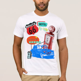 Camiseta tshirt de condução retro da rota 66