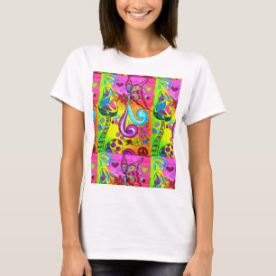 Camiseta tshirt de flower power do hippie