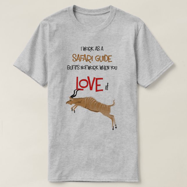 Camiseta Tshirt de Kudu do guia do safari (Frente do Design)