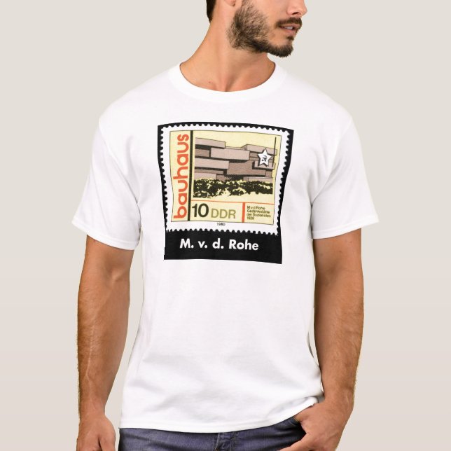 Camiseta Tshirt de Mies camionete der Rohe RDA Carimbo (Frente)