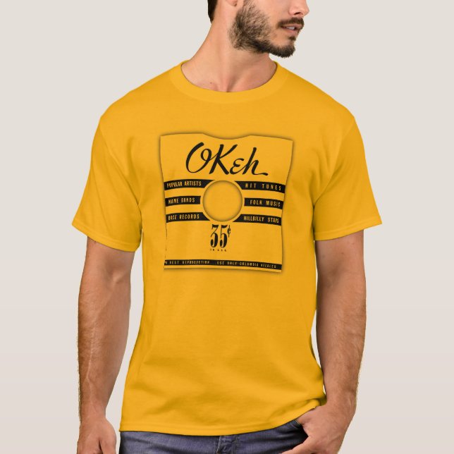 Camiseta Tshirt de Okeh da Capa gravada de 78 RPM (Frente)