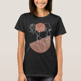 Camiseta Tshirt de rosto da Mulher Desenhadora de Arte de L
