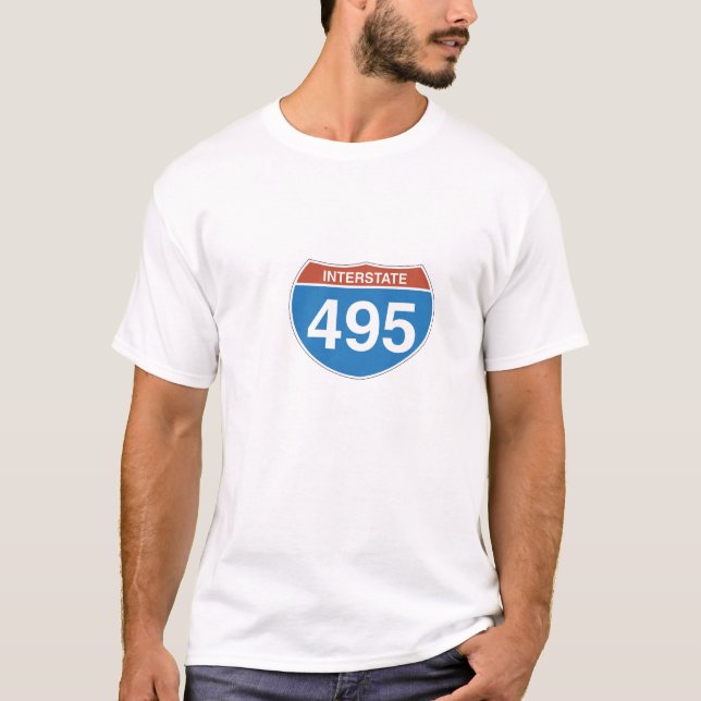 Camiseta Tshirt de um estado a outro de 495 homens (Frente)