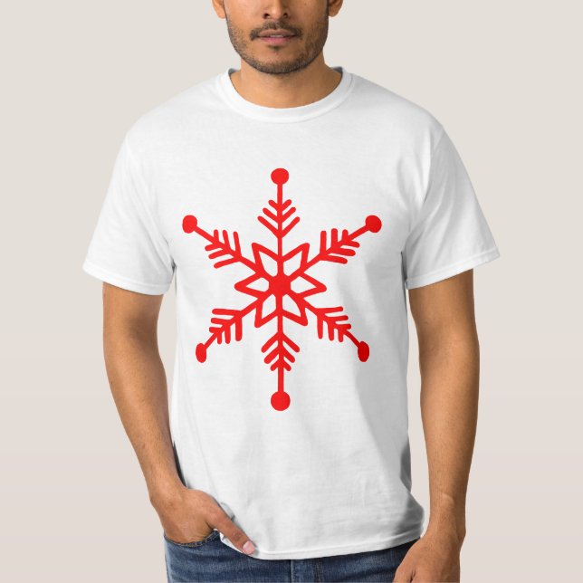 Camiseta T'shirt Decorativa Festiva Snowflake. (Frente)