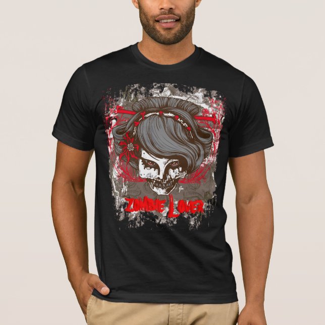 Camiseta tshirt do amante do zombi (Frente)