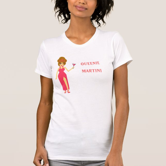 Camiseta Tshirt do branco da rainha de Martini (Frente)