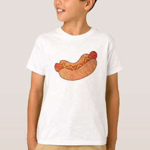 CAMISETA TSHIRT DO CACHORRO QUENTE PARA MULHERES E MIÚDOS