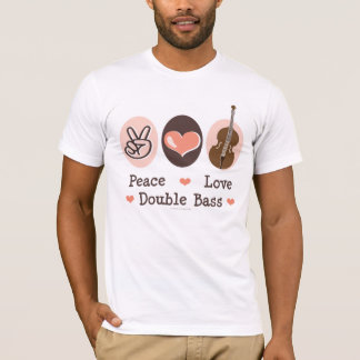 Camiseta Tshirt do contrabaixo do amor da paz
