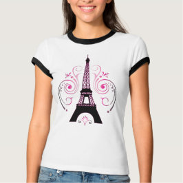 Camiseta Tshirt do design gráfico da torre Eiffel