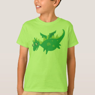 Camiseta Tshirt do dragão verde para miúdos