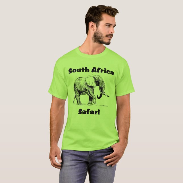 Camiseta Tshirt do elefante do safari de África do Sul (Frente Completa)