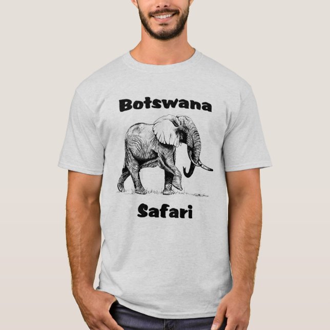Camiseta Tshirt do elefante do safari de Botswana (Frente)