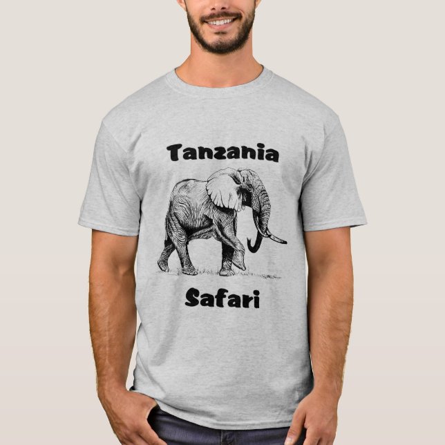 Camiseta Tshirt do elefante do safari de Tanzânia (Frente)