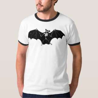 Camiseta Tshirt do esqueleto do bastão do Dia das Bruxas