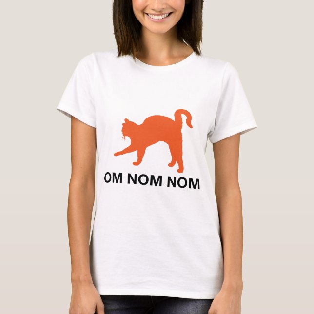 Camiseta tshirt do gato do nom do nom do OM (Frente)