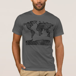 Camiseta Tshirt do mapa do mundo