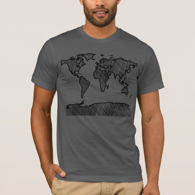 Camiseta Tshirt do mapa do mundo (Frente)