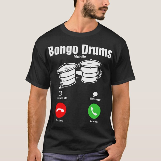 Camiseta Tshirt do móbil dos cilindros de bongos (Frente)