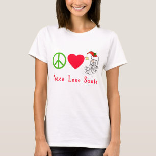 Camiseta Tshirt do Natal de Papai Noel do amor da paz