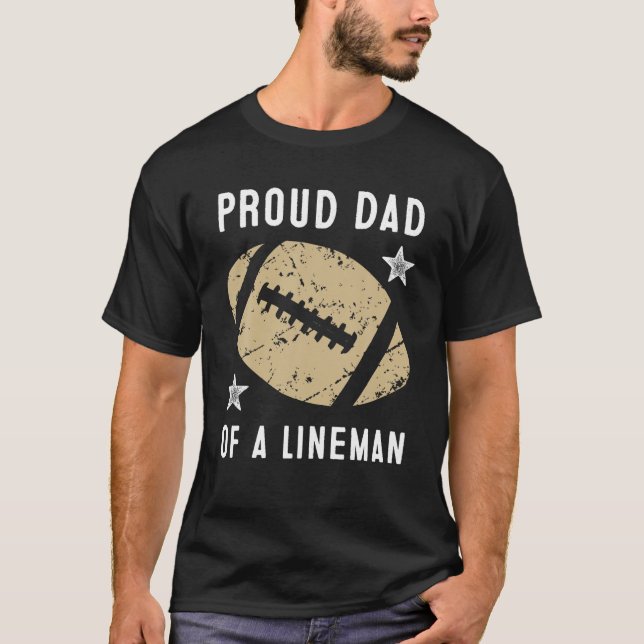 Camiseta Tshirt do Pai Lineman de futebol orgulhoso (Frente)