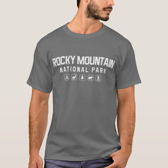 Camiseta Tshirt do parque nacional de montanha rochosa - (Frente)