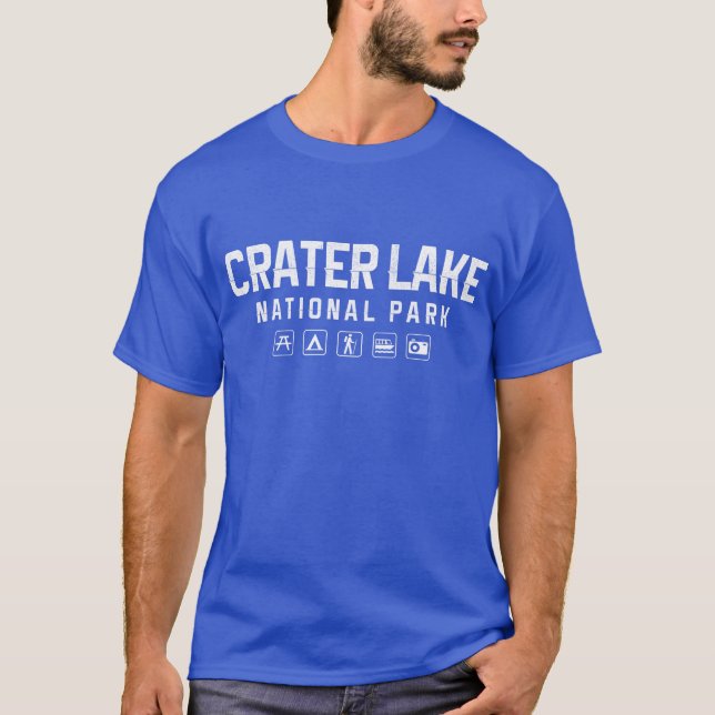 Camiseta Tshirt do parque nacional do lago crater (escuro) (Frente)