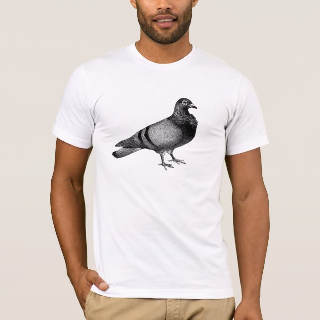 Camiseta Tshirt do pombo do vintage (Frente)