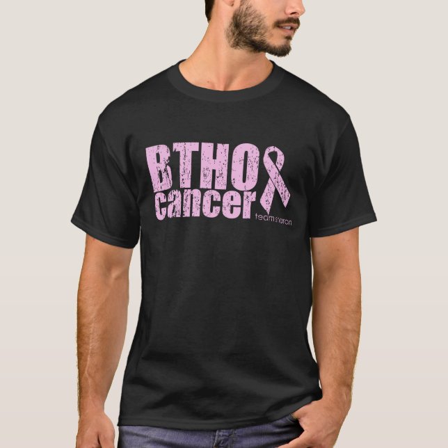 Camiseta Tshirt do preto do cancer de BTHO (Frente)