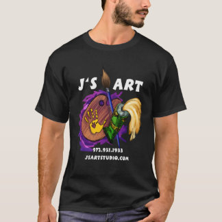 Camiseta Tshirt do preto do estúdio da arte de Js