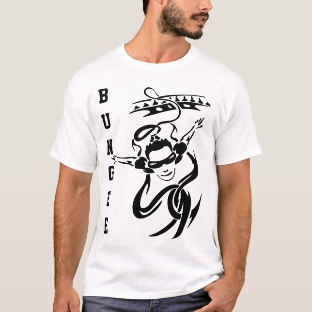 Camiseta tshirt do salto do tirante com mola. (Frente)